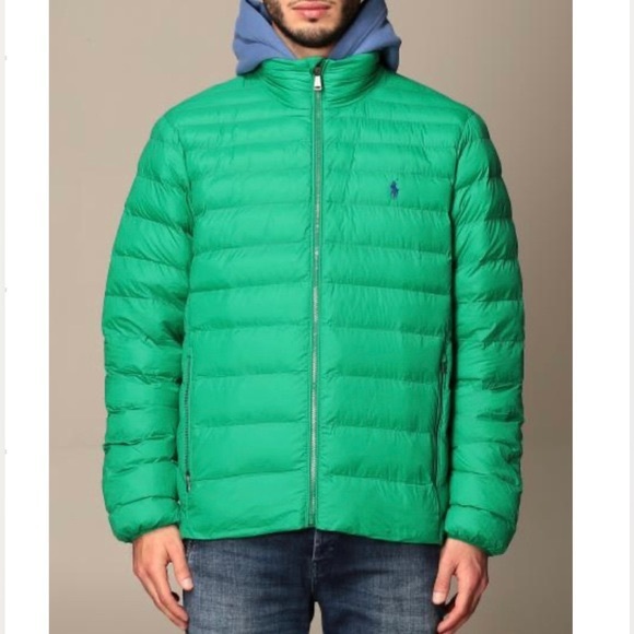 Polo Ralph Lauren Green Packable Puffer Jacket Water Repellent 156011 Men's L - Picture 3 of 6